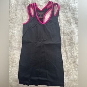 |Jenni| Black & Pink Racerback Tank Top